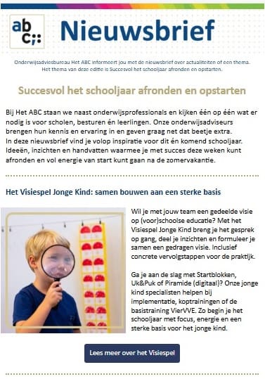 nieuwsbrief, mailing, informatie, nieuw schooljaar