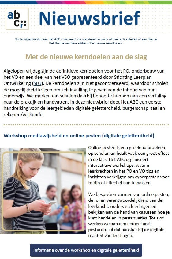 nieuwsbrief kerndoelen
