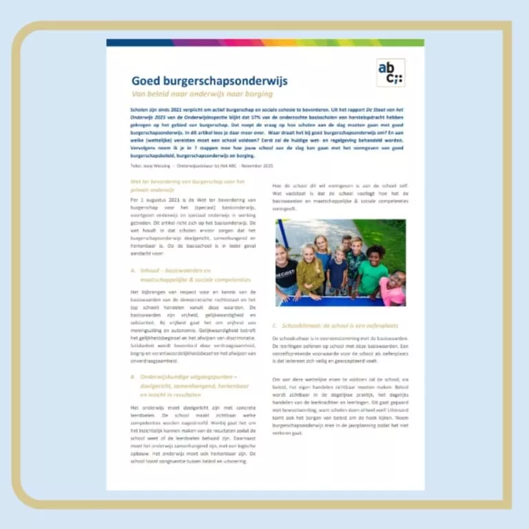 Stappenplan goed Burgerschapsonderwijs